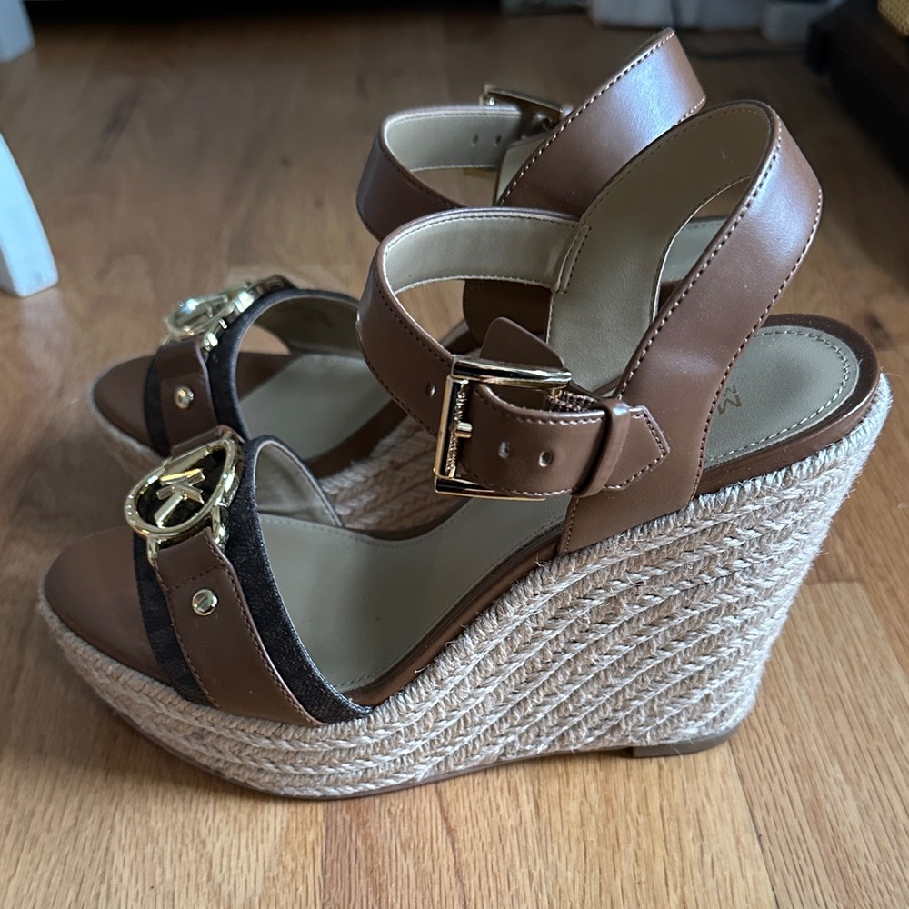 Michael Kors Tan Leather platform espadrilles - Picture 4 of 10